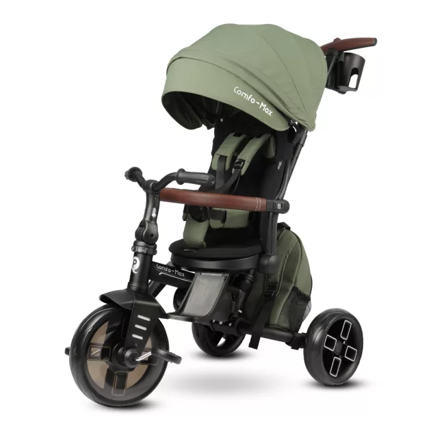 QPLAY Tricikli Comfo Max Olive Green, 7in1, 10-72 hónap