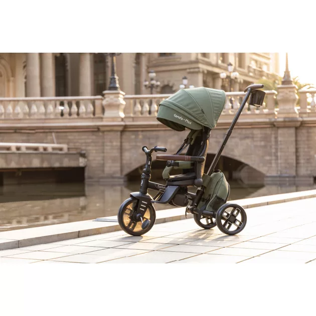 QPLAY Tricikli Comfo Max Olive Green, 7in1, 10-72 hónap