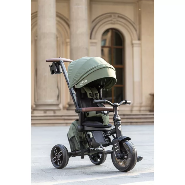 QPLAY Tricikli Comfo Max Olive Green, 7in1, 10-72 hónap