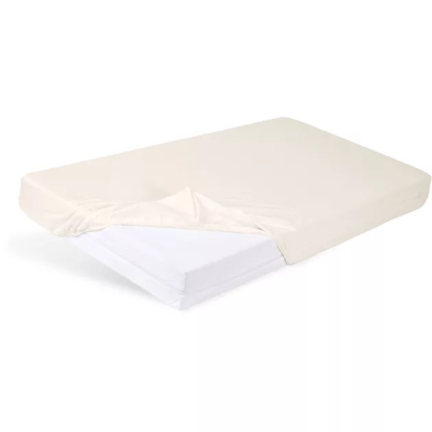 BABYMATEX Jersey gumis lepedő 60x120cm - Ekrü elefántcsont