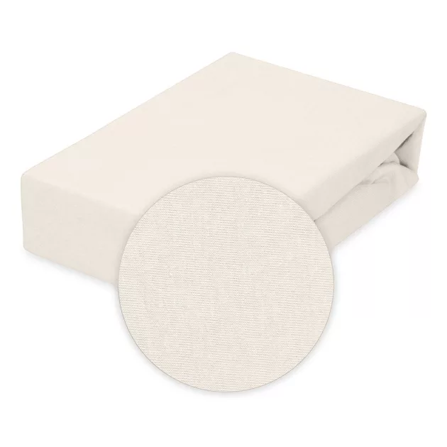 BABYMATEX Jersey gumis lepedő 60x120cm - Ekrü elefántcsont