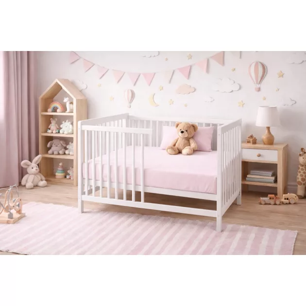 BABYMATEX Jersey gumis lepedő 60x120cm - Órózsaszín púder