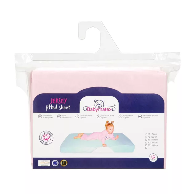 BABYMATEX Jersey gumis lepedő 60x120cm - Órózsaszín púder