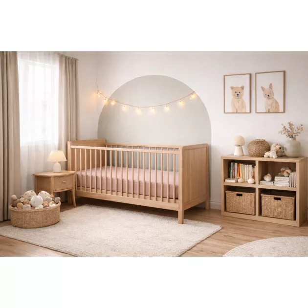 BABYMATEX Jersey gumis lepedő 60x120cm - Világosbarna dió