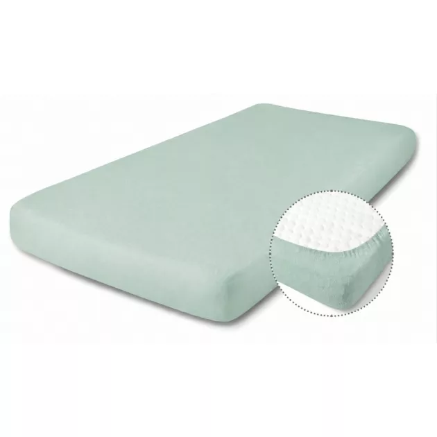 BABYMATEX Jersey gumis lepedő 60x120cm - Zsályazöld
