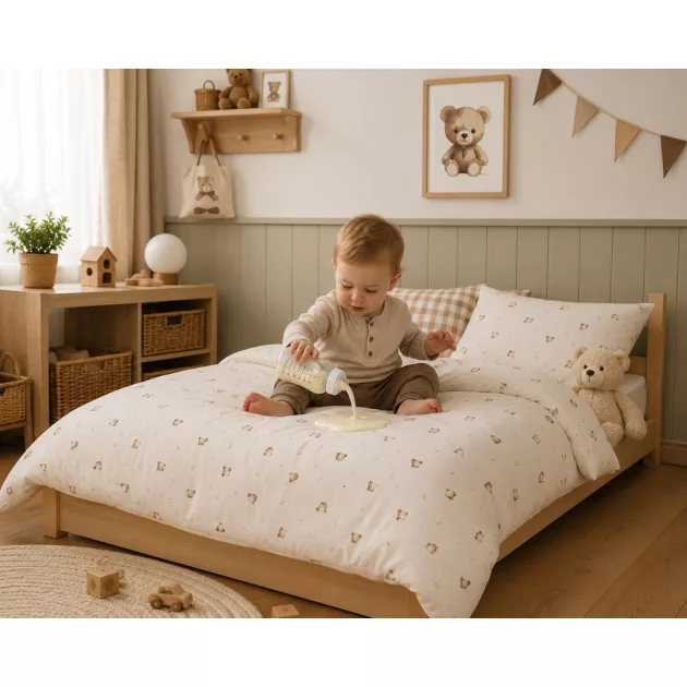 BABYMATEX Vízálló jersey ágyneműhuzat 100x135cm 40x60cm - mackó