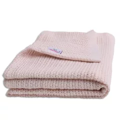   BABYMATEX Pamutból kötött takaró 75x100cm Lili - órózsaszín púder