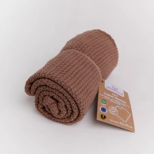 BabyMatex Kötött pamut takaró 75x100cm Lili - mokka