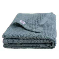 BabyMatex Kötött pamut takaró 75x100cm Lili - tengerzöld