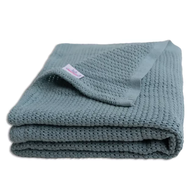 BabyMatex Kötött pamut takaró 75x100cm Lili - tengerzöld