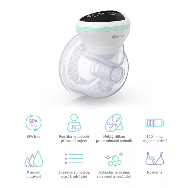 TRUELIFE Elektromos anyatej szívó handsfree Nutrio BP W5