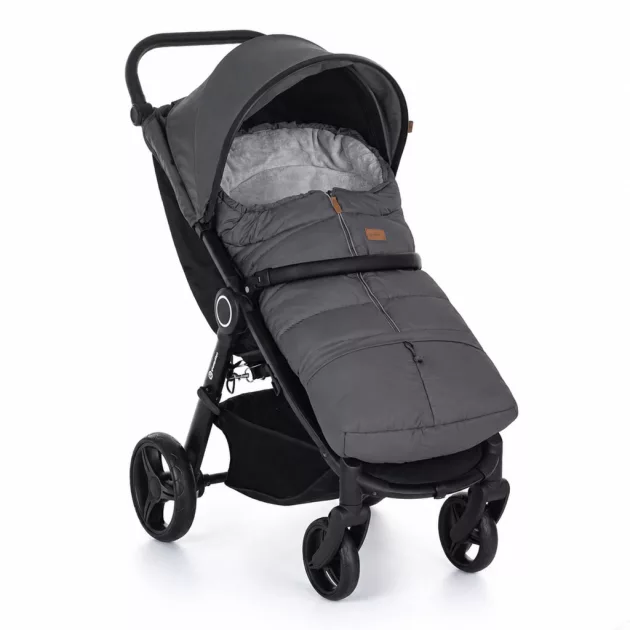 PETITE&MARS Téli szett Jibot 3in1 bundazsák + kézmelegítő kesztyű babakocsira Jasie Charcoal Grey