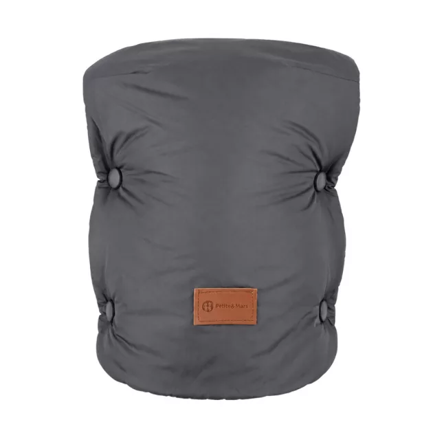 PETITE&MARS Téli szett Jibot 3in1 bundazsák + kézmelegítő kesztyű babakocsira Jasie Charcoal Grey