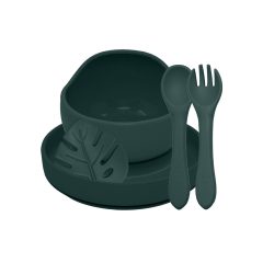   Petite&Mars Szilikon étkészlet, 4 db, Take&Match, Misty Green, 6 hó+