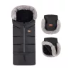 PETITE&MARS Téli szett Arctic 4in1 bundazsák + kézmelegítő kesztyű babakocsira Furry Forever Black