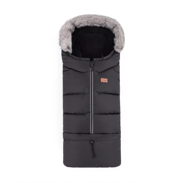 PETITE&MARS Téli szett Arctic 4in1 bundazsák + kézmelegítő kesztyű babakocsira Furry Forever Black