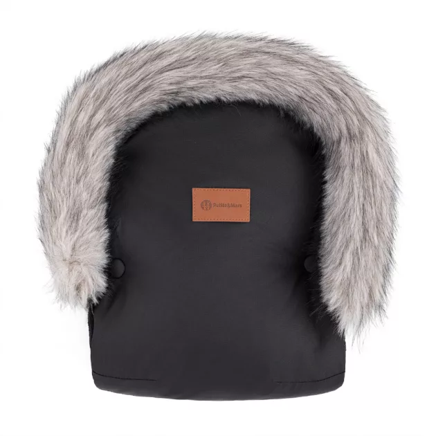 PETITE&MARS Téli szett Arctic 4in1 bundazsák + kézmelegítő kesztyű babakocsira Furry Forever Black