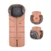 Petite&Mars Téli szett Arctic 4in1 bundazsák + kézmelegítő kesztyű babakocsira Furry - Pastel Peach