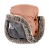 Petite&Mars Téli szett Arctic 4in1 bundazsák + kézmelegítő kesztyű babakocsira Furry - Pastel Peach