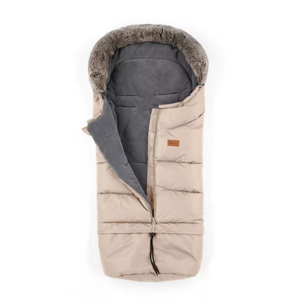 Petite&Mars Téli szett Arctic 4in1 bundazsák + kézmelegítő kesztyű babakocsira Furry - Rose Petal