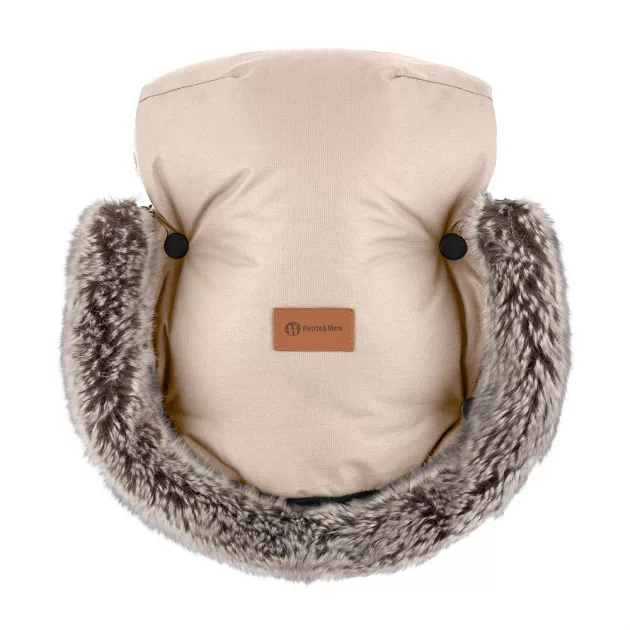 Petite&Mars Téli szett Arctic 4in1 bundazsák + kézmelegítő kesztyű babakocsira Furry - Rose Petal