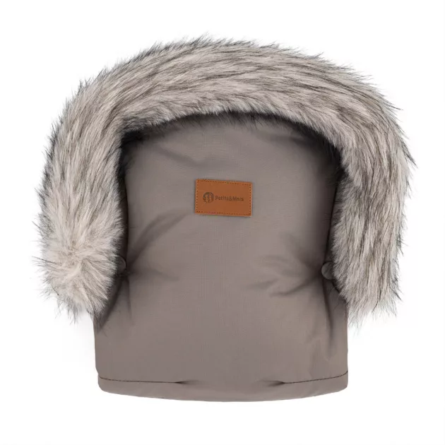 PETITE&MARS Téli szett Arctic 4in1 bundazsák + kézmelegítő kesztyű babakocsira Furry Mocha Mousse