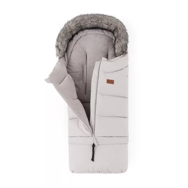 PETITE&MARS Téli szett Arctic 4in1 bundazsák +kézmelegítő kesztyű babakocsira Furry Champagne Shower