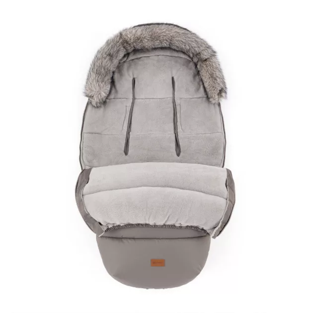 PETITE&MARS Téli szett Comfy 4in1 bundazsák + kézmelegítő kesztyű babakocsira Furry Mocha Mousse