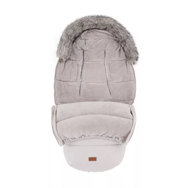 PETITE&MARS Téli szett Comfy 4in1 bundazsák + kézmelegítő kesztyű babakocsira Furry Champagne Shower