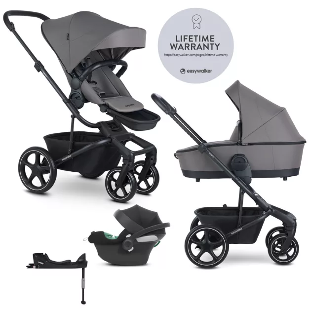 EASYWALKER Babakocsi 4 az 1-ben Harvey⁵ 2v1 Pebble Grey LITE RWS + CYBEX Aton B2 i-Size Bázis