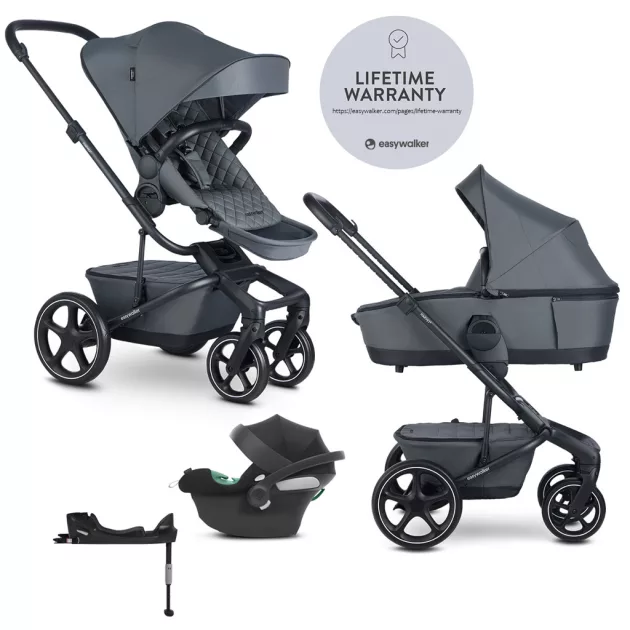 EASYWALKER KÉSZLET Kombinált babakocsi 4v1 Harvey⁵ Premium 2v1 Mineral Grey LITE RWS + CYBEX Aton B2