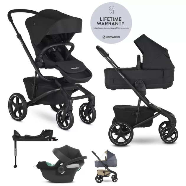 EASYWALKER KÉSZLET Babakocsi Jimmey 2 az 1-ben Pepper Black LITE RWS + CYBEX Aton B2 i-Size + alap