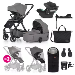   Petite&Mars Babakocsi szett 4v1 ICON XXL RWS + CYBEX Aton B2 i-Size - Dove Grey