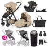 Petite&Mars Babakocsi szett 4v1 ICON XXL AIR + CYBEX Aton B2 i-Size - Mocha Beige