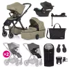 Petite&Mars Babakocsi szett 4v1 ICON XXL AIR + CYBEX Aton B2 i-Size - Mossy Green