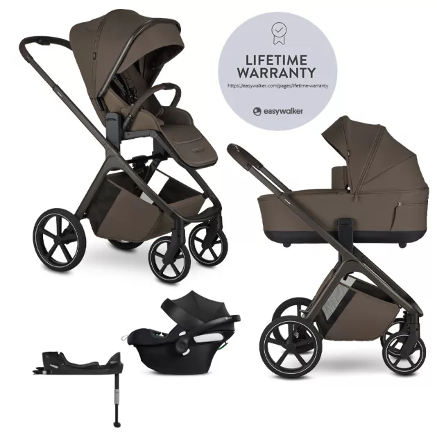 EASYWALKER Kombinált babakocsi Zoey Chestnut Brown + CYBEX Aton B2 i-Size + bázis