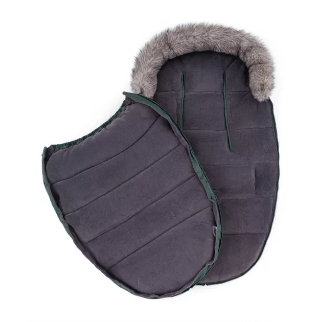 PETITE&MARS Téli szett Comfy 4in1 bundazsák + kézmelegítő kesztyű babakocsira Furry Veritable Khaki