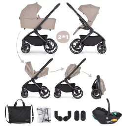   PETITE&MARS Kombinált babakocsi SCOUT 3 az 1-ben + Core Pro i-Size - Cappuccino Cream