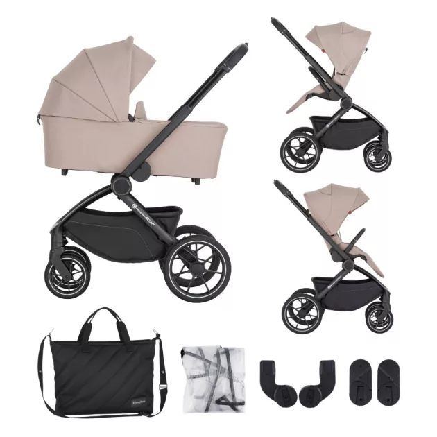 PETITE&MARS Kombinált babakocsi SCOUT 3 az 1-ben Cappuccino Cream + Core Pro i-Size