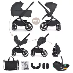   PETITE&MARS Kombinált babakocsi SCOUT 3 az 1-ben Anthracite Moon Core Pro i-Size