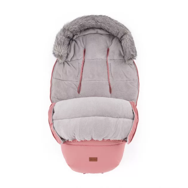 PETITE&MARS Comfy 4v1 téli bundazsák szett + babakocsi kézmelegítő Furry Old Rose
