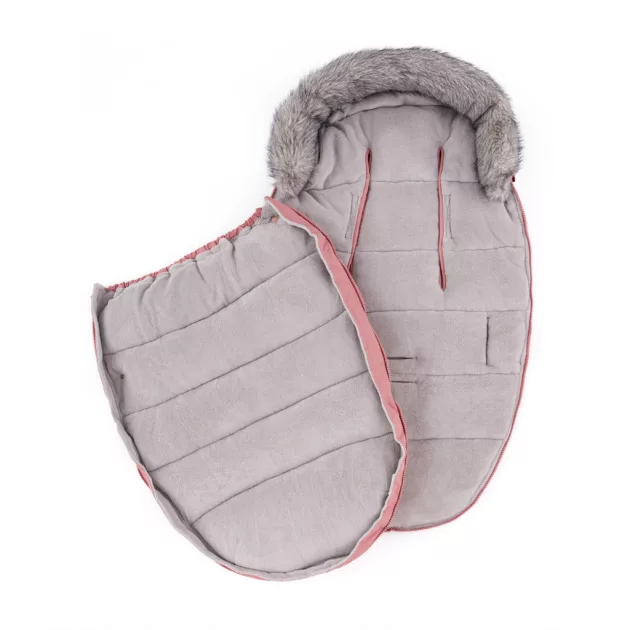 PETITE&MARS Comfy 4v1 téli bundazsák szett + babakocsi kézmelegítő Furry Old Rose