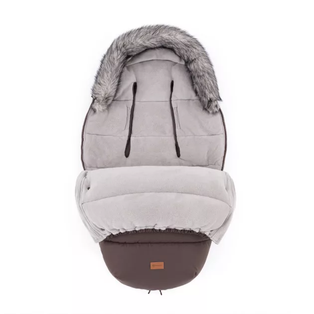 PETITE&MARS Comfy 4v1 téli bundazsák szett + babakocsi kézmelegítő Furry Rich Brown