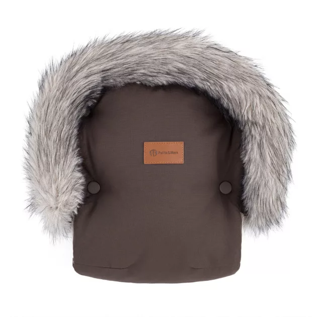 PETITE&MARS Comfy 4v1 téli bundazsák szett + babakocsi kézmelegítő Furry Rich Brown