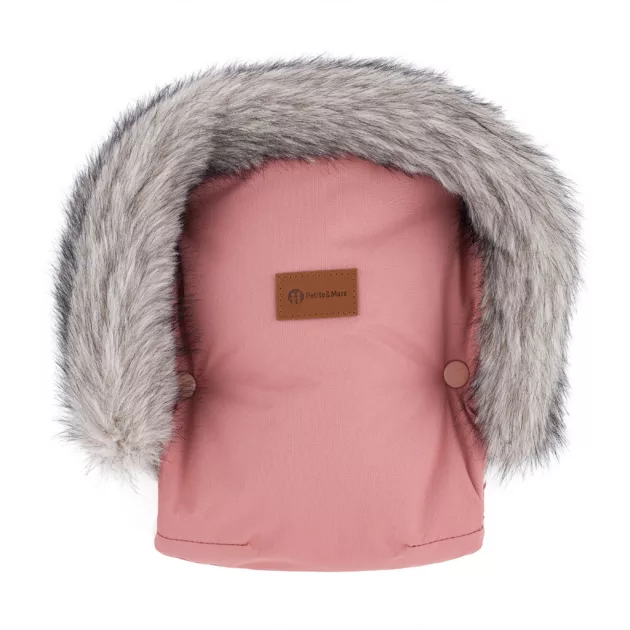 PETITE&MARS Arctic 4v1 téli bundazsák szett + babakocsi kézmelegítő Furry - Old Rose