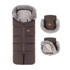   PETITE&MARS Arctic 4v1 téli bundazsák szett + babakocsi kézmelegítő Furry - Rich Brown