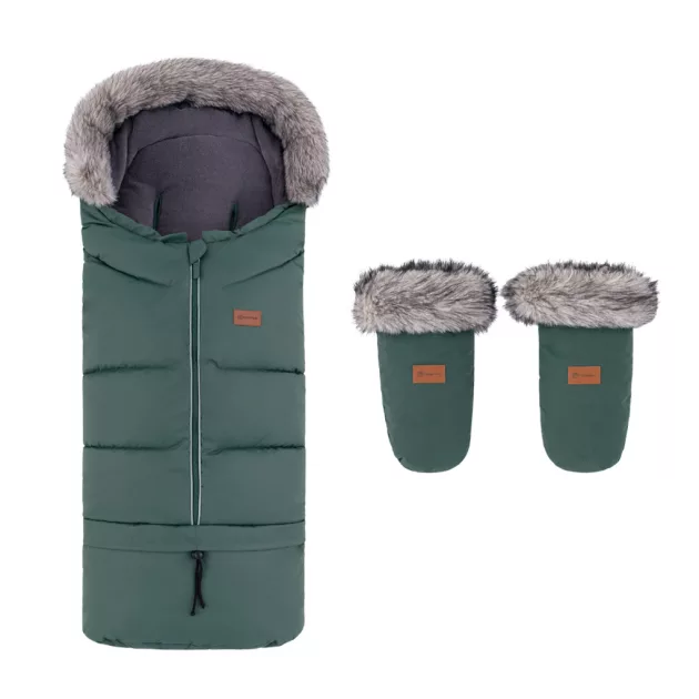 PETITE&MARS Arctic 4v1 téli bundazsák szett + babakocsi kézmelegítő Fjora - Khaki