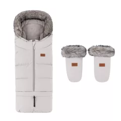   PETITE&MARS Arctic 4v1 téli bundazsák szett + babakocsi kézmelegítő Fjora - Champagne Shower