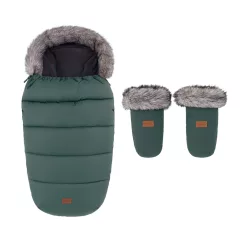   PETITE&MARS Comfy 4v1 téli bundazsák szett + babakocsi kézmelegítő Fjora - Veritable Khaki