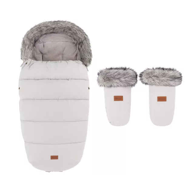 PETITE&MARS Comfy 4v1 téli bundazsák szett + babakocsi kézmelegítő Fjora - Champagne Shower